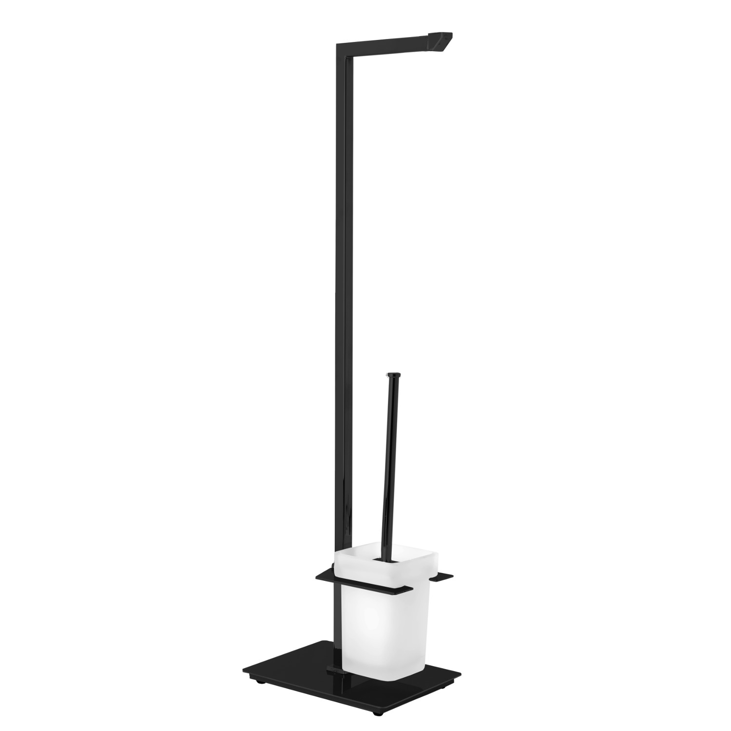 Relaxdays WC Garnitur Stehend - Klopapierhalter Mit Bürste & Ersatzrollenhalter
