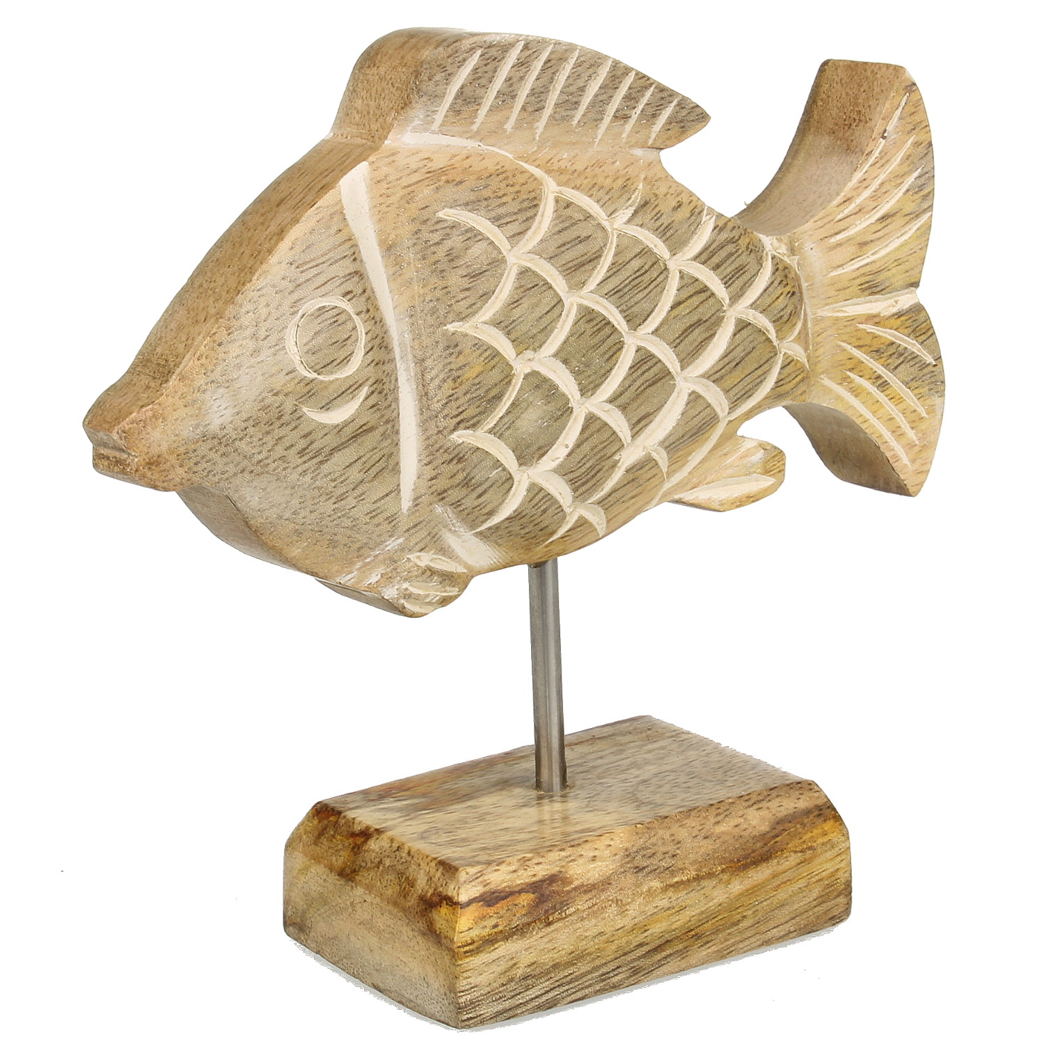 Deko Fisch Bad Dekoration Maritim Holzfsch Holz Figur Skulptur