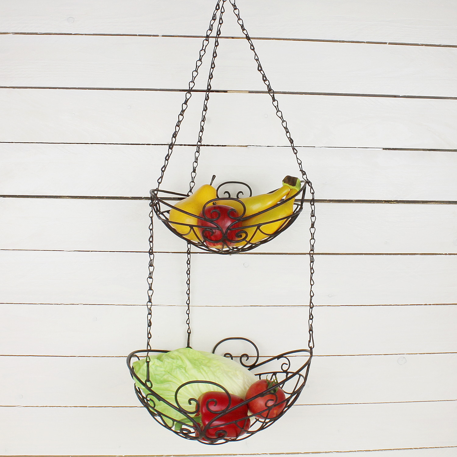 Hängekorb 2 Etagen Hängeetagere Küchenampel Obstkorb Obstschale