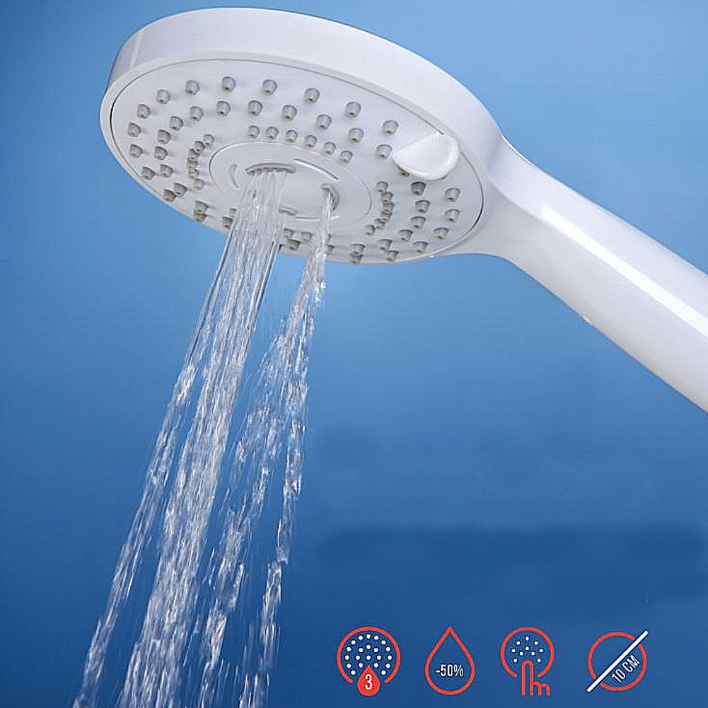 Handbrause weiß mit Schlauch und Halterung Duschkopf Brausekopf Set